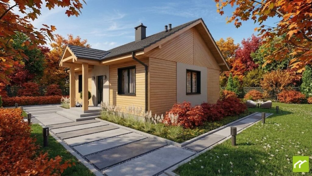 Dom drewniany całoroczny wolnostojący z poddaszem Milos A