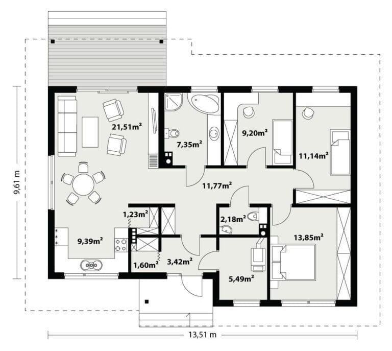 Dom Drewniany Bilbo Rzut