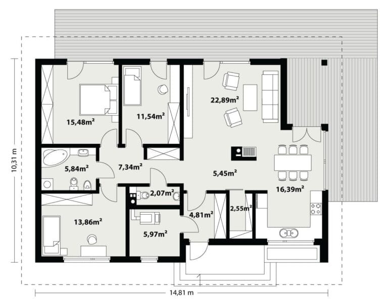 Dom Drewniany Endo Rzut