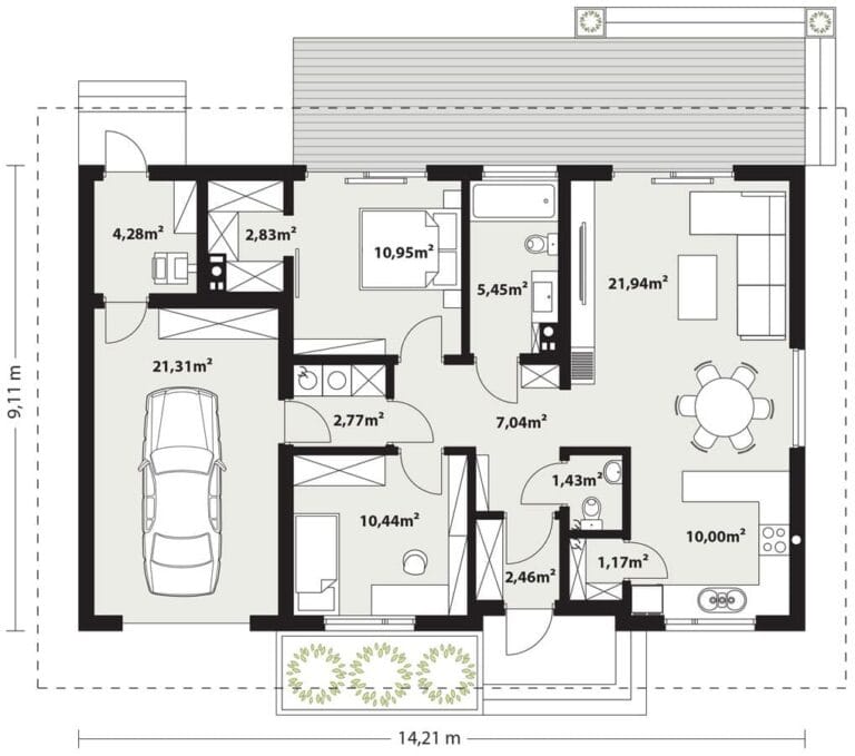 Dom Drewniany Gaja 4 Rzut