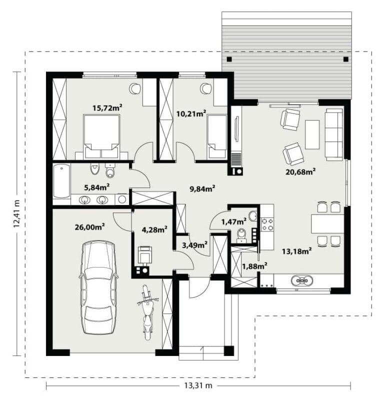 Dom Drewniany Niko Rzut