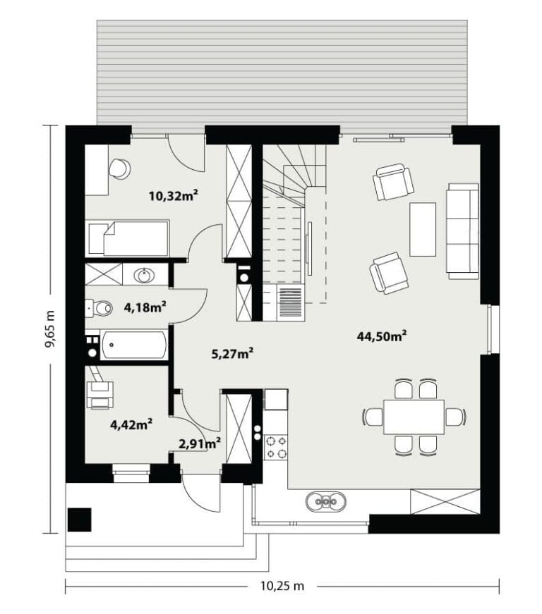 Dom Murowany Alto Rzut 1