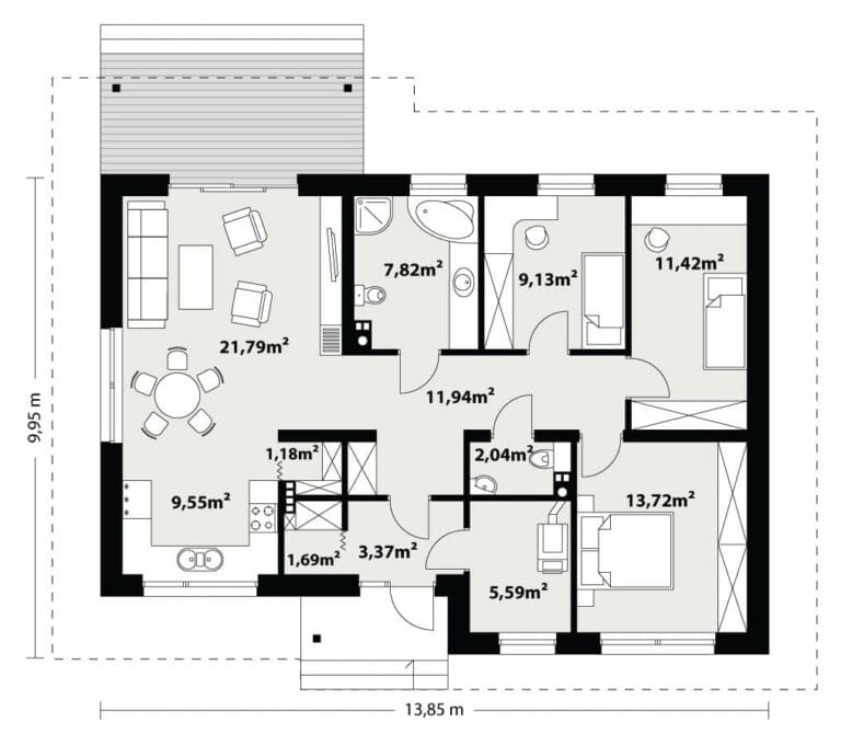 Dom Murowany Bilbo Rzut