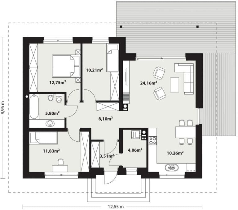 Dom Murowany Efi Rzut