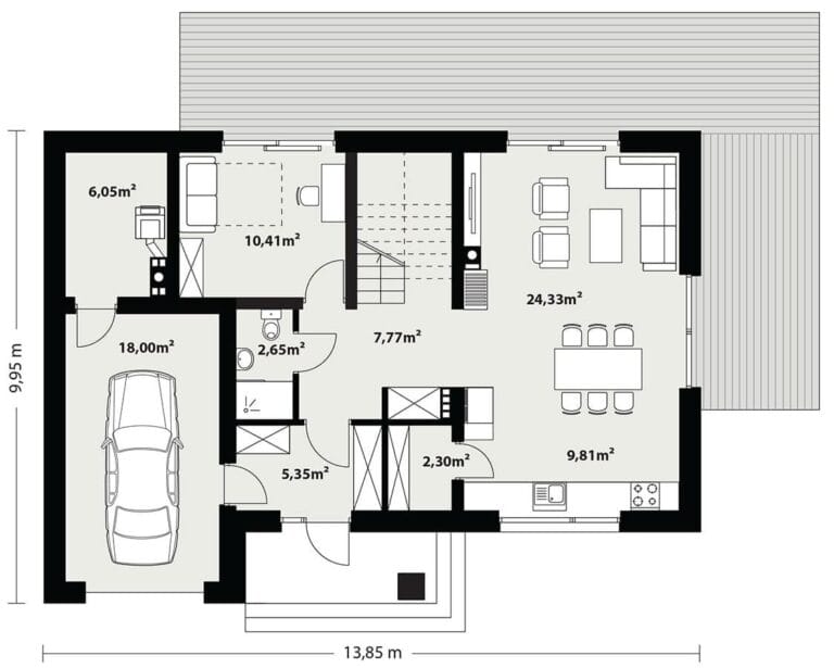 Dom Murowany Fila Rzut 1