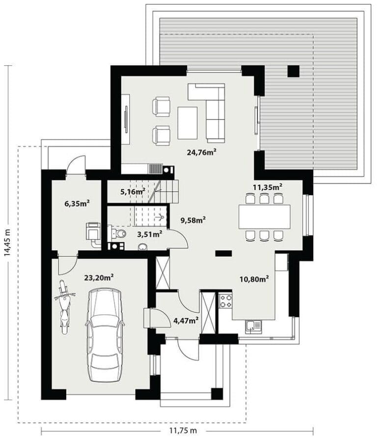 Dom Murowany Karat 3 Rzut 1