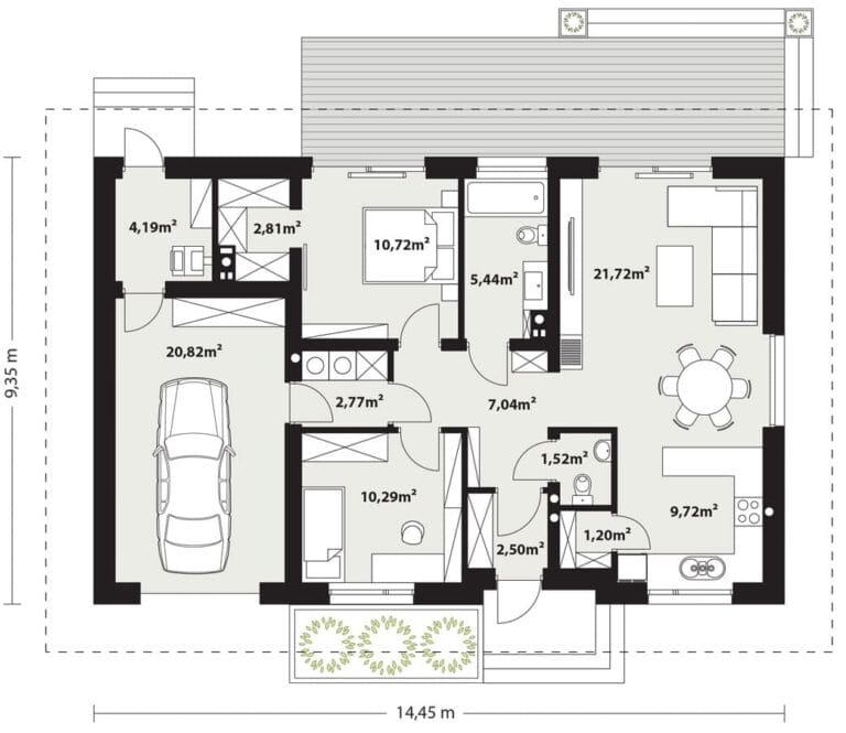 Dom Murowany Gaja 4 Rzut