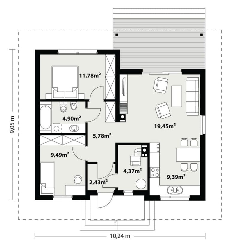 Dom Drewniany Gaja Rzut