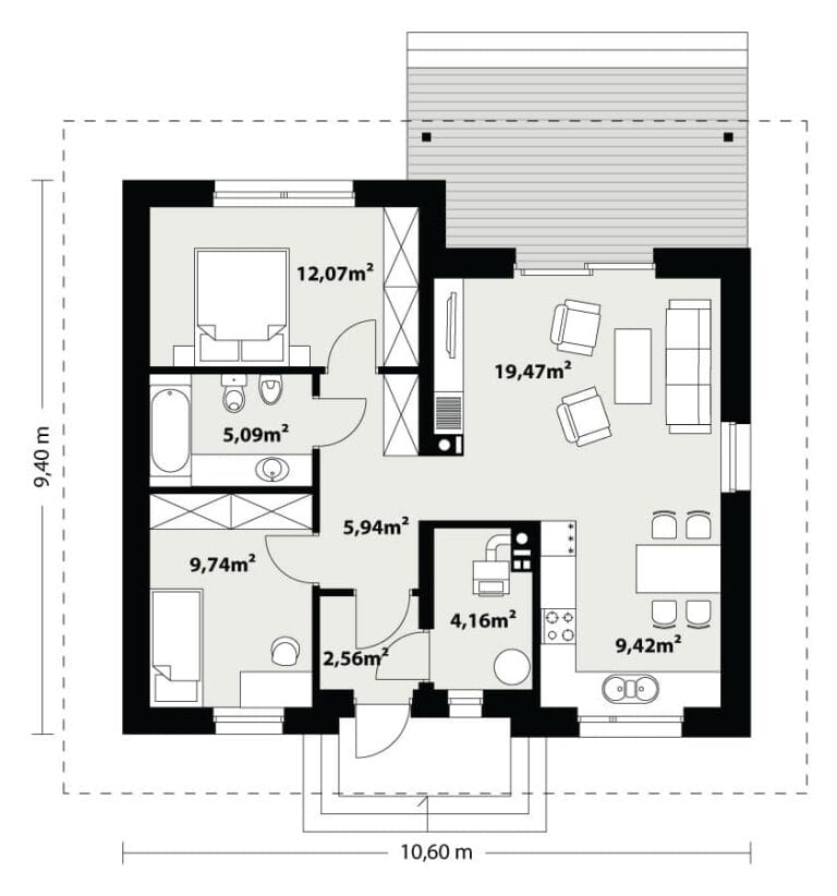 Dom Murowany Gaja Rzut